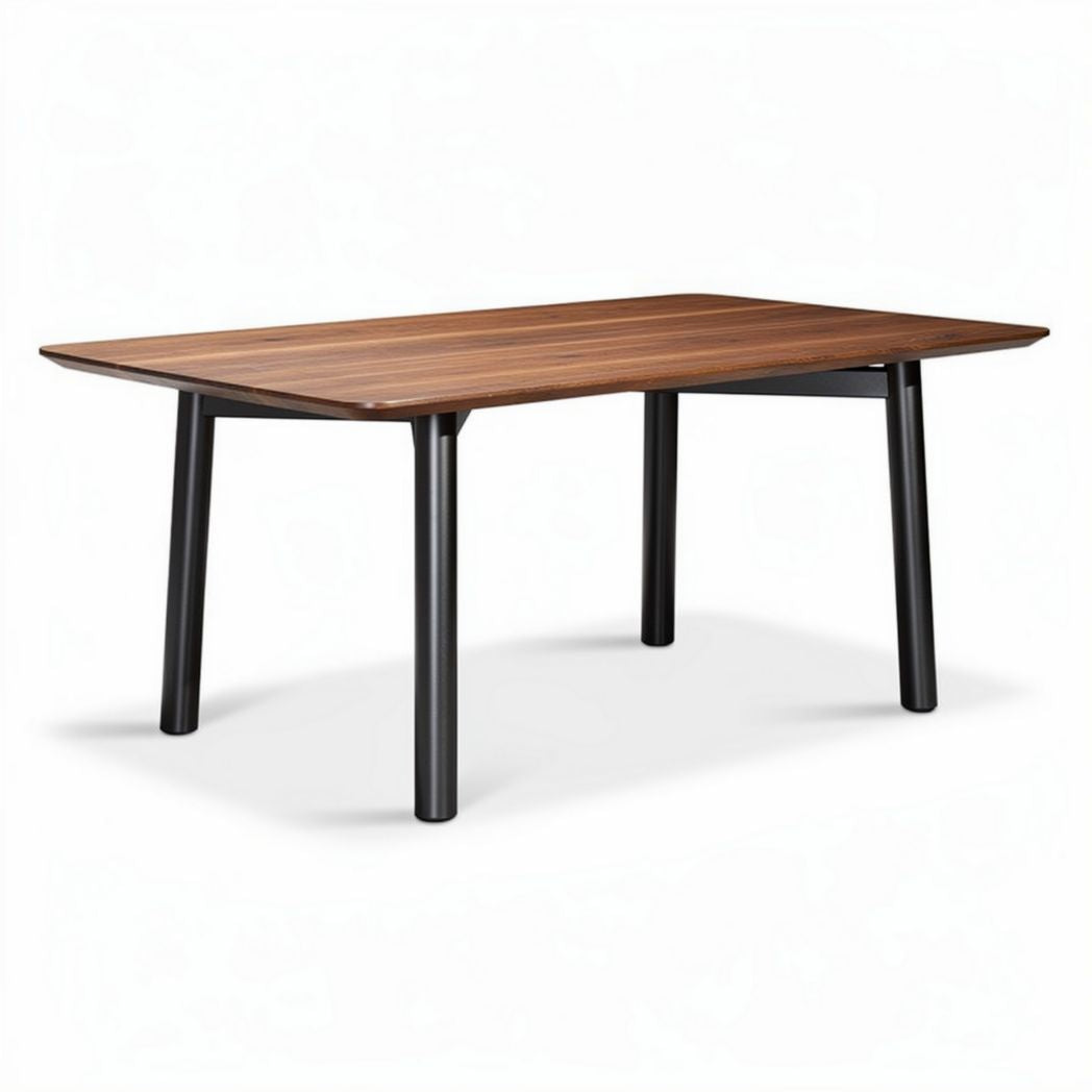 Wooden dining table with black metal legs 150 x 90 x 75cm