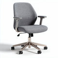 Office chair with ergonomic design gray fabric upholstery and adjustable height