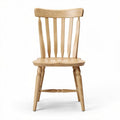 Wooden dining chair with slatted back in natural finish 45 x 40 x 90cm