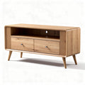 Wooden television stand with two drawers and open shelf 120 x 40 x 50cm