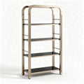 Metal and glass shelving unit for living room or office 80 x 40 x 150cm